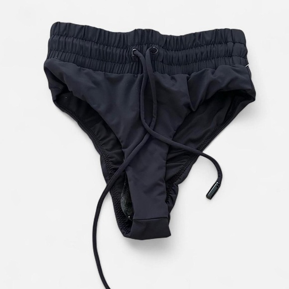 good American black high waisted drawstring framer bikini briefs bottoms sz XS - Picture 2 of 6